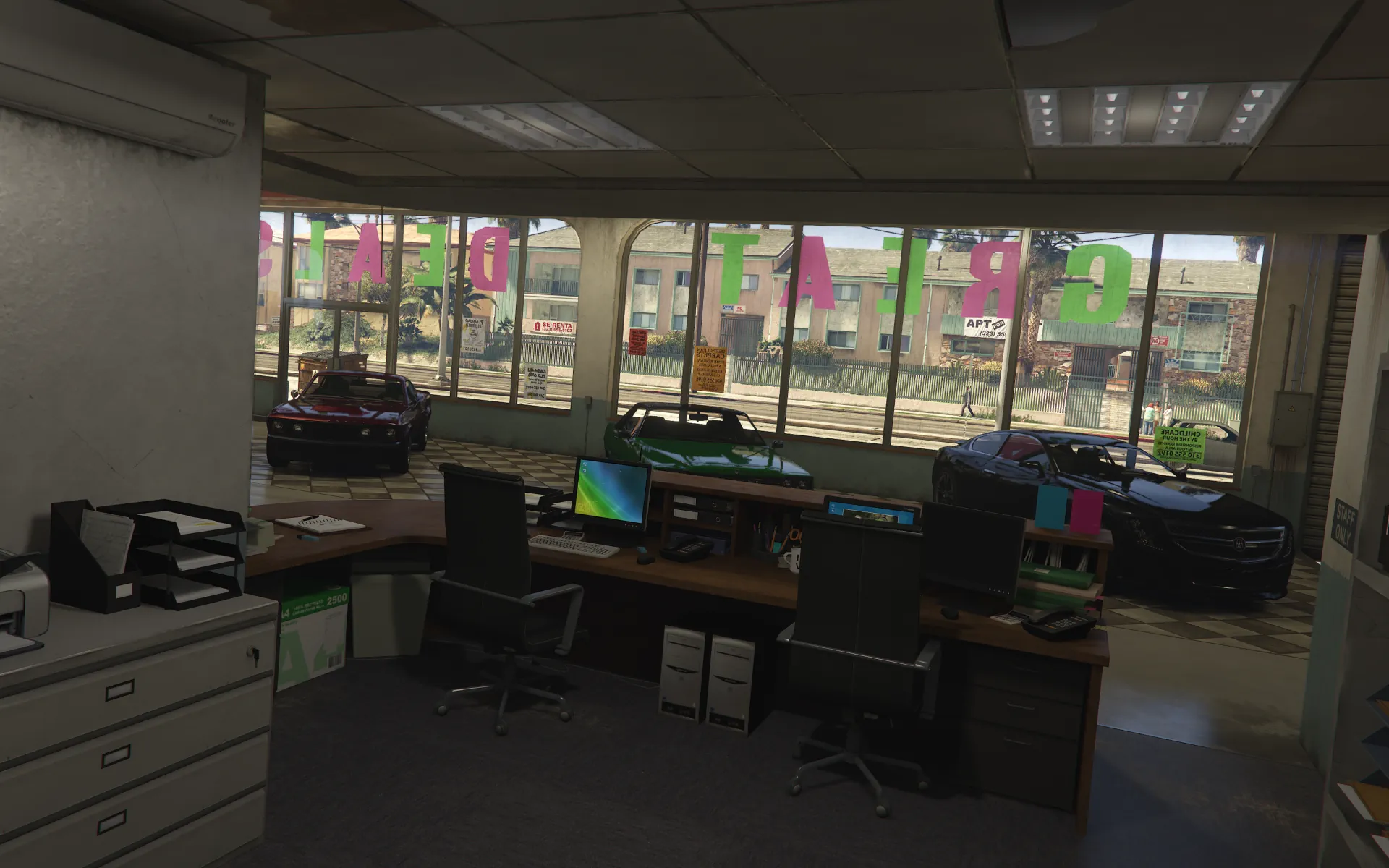 Up-n-Atom Grapeseed exterior night with neon sign GTA V FiveM Interior MLO