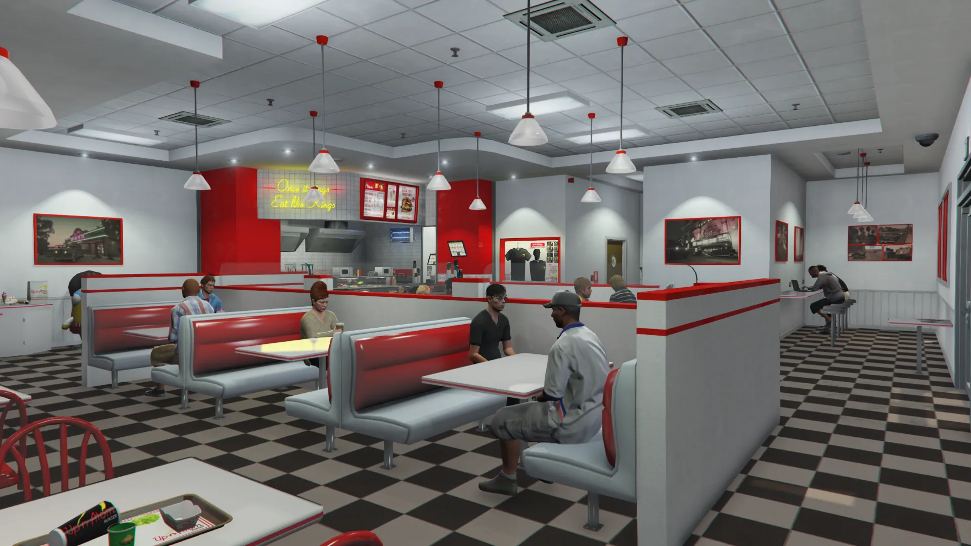Vinewood Up-n-Atom Burger dining area GTA V FiveM Interior MLO