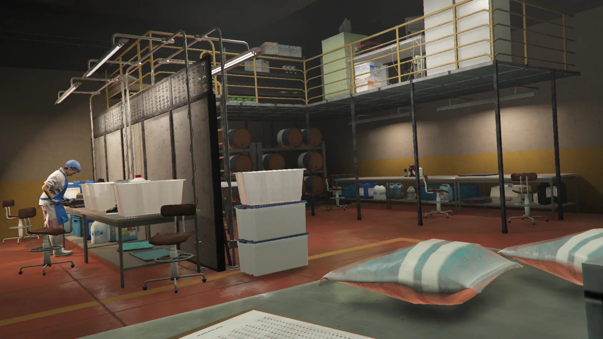 Large warehouse meth lab setup GTA V FiveM Interior MLO