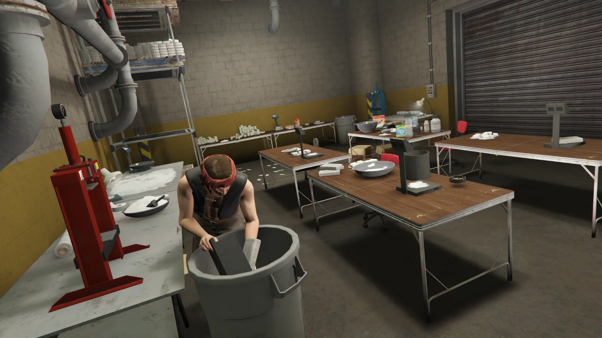 Large warehouse cocaine lab setup GTA V FiveM Interior MLO